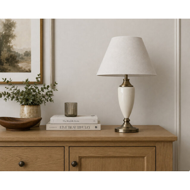 Brashears 56Cm Cream Antique Classic Table Lamp