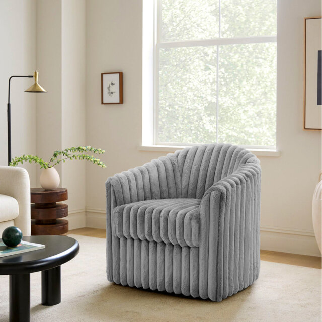 Aunna 78.2Cm Wide Swivel Barrel Chair