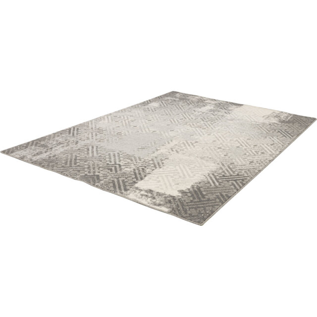 Collage Power Loom Wool Grey Rug