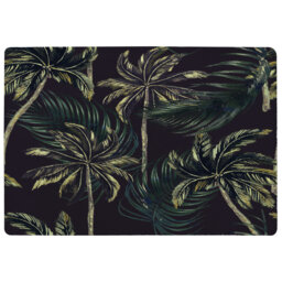 Lowry Palm Shaggy Black/Gold/Green Rug