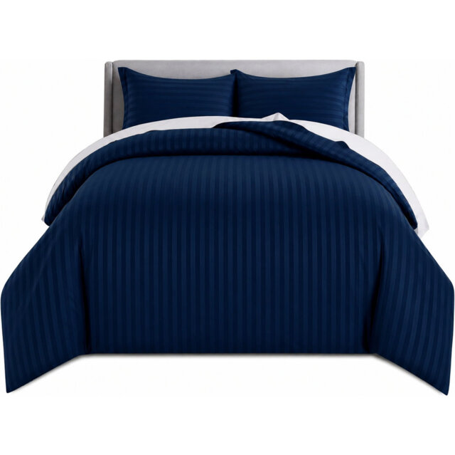 Microfibre Striped Duvet Cover Set