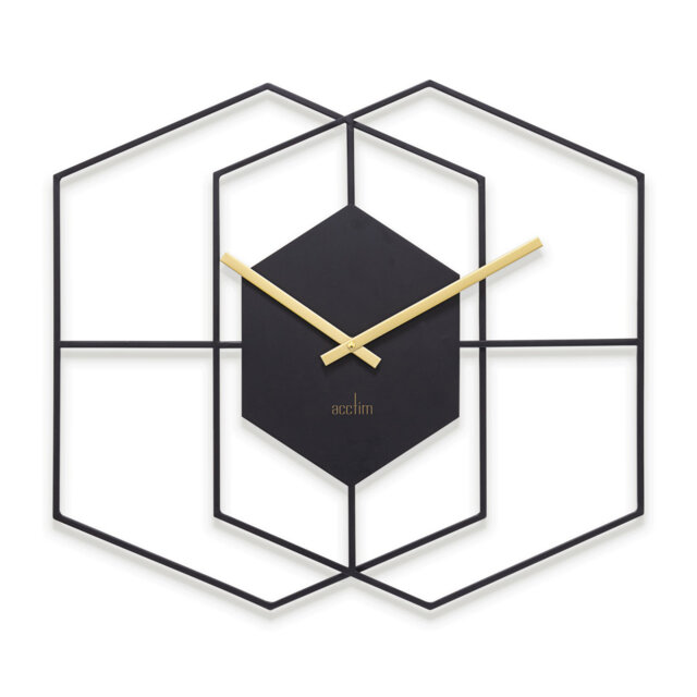 Acctim Addison Large Wall Clock Quartz Hexagonal Geometric Painted Metal 55cm