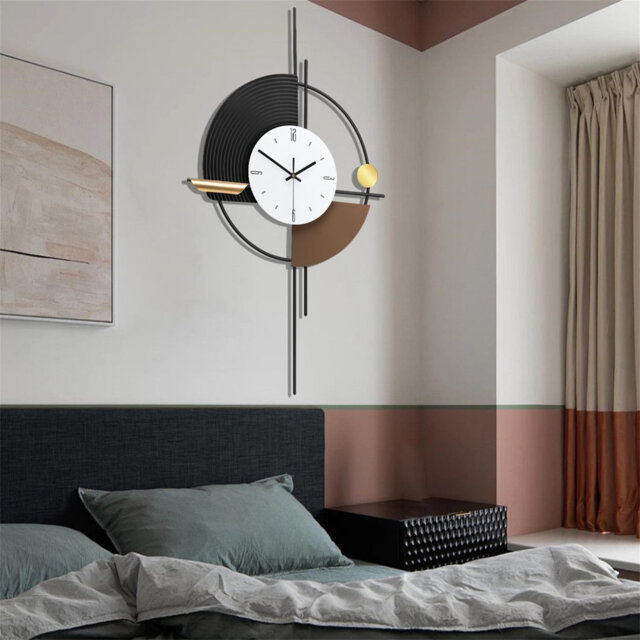 Modern Wall Clock For Living Room,Large Decorative Wall Clock,Digital Creative Silent Clock Battery Operated For Kitchen/Entryway/Bedroom/Office/Dinni