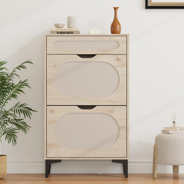 8 Pair Solid Wood Shoe Storage Cabinet
