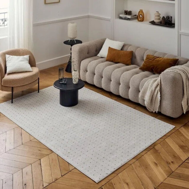 Carmel Modern Dots Cream/Gold Area Rug