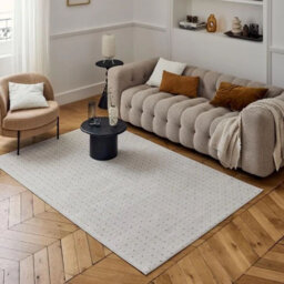 Carmel Modern Dots Cream/Gold Area Rug