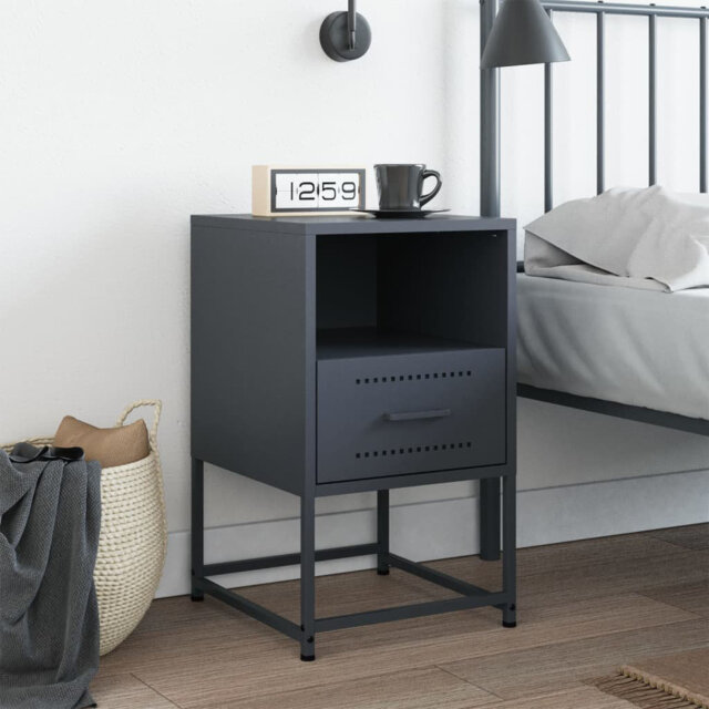 Latitude Run Bedside Cabinet 36X39x60.5 Cm Steel