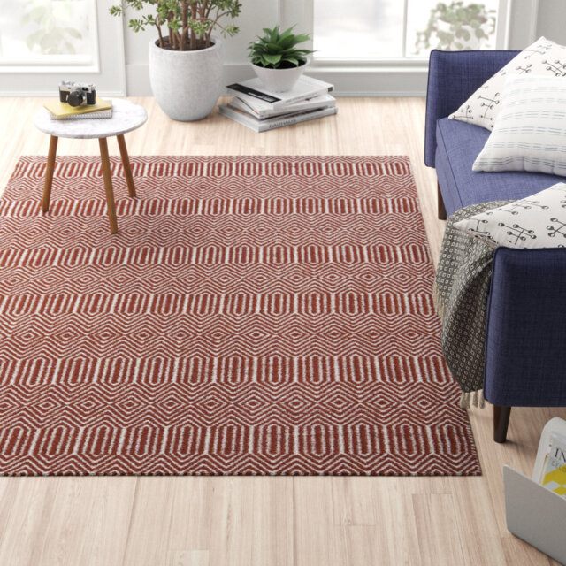 Mattox Hand Tufted Cotton/Wool Marsala/Cream Rug