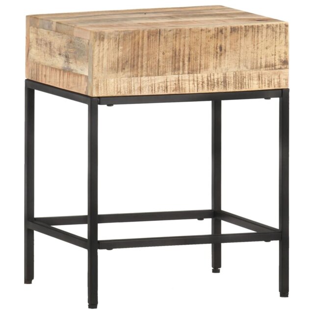Haylee Solid Rough Mango Wood Side Table