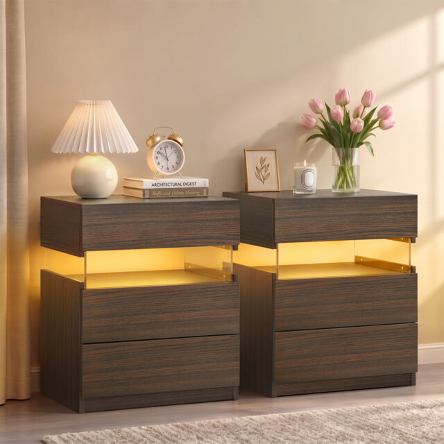 Corrinda 45cm W Manufactured Wood Bedside Table