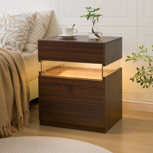 Corrinda 50cm W Manufactured Wood Bedside Table