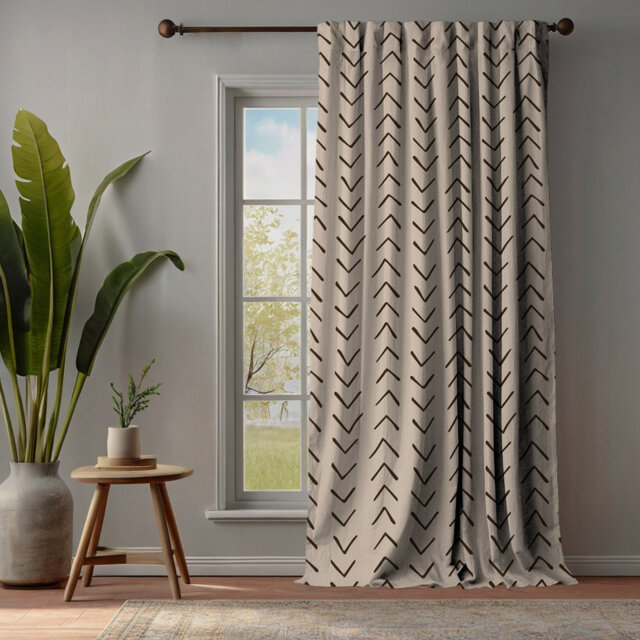 Bohemian Room Lined Single Panel Curtain