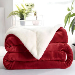 Kaylie Soft Sherpa Fleece Fur Thick Dual Sided Reversible Blanket Throw