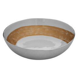 Bodily Aluminum Decorative Bowl in White/Gold