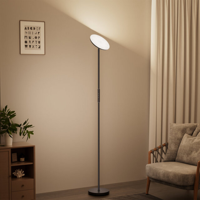 176cm Powder Coated LED Torchiere Floor Lamp with Smart Control and RGB Changing
