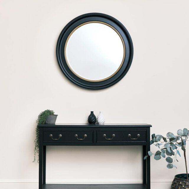 Adelgund Wood Flat Wall Mirror