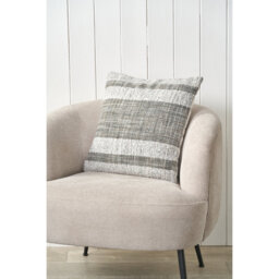 Steel Grey Indoor / Outdoor Striped Square Cushion