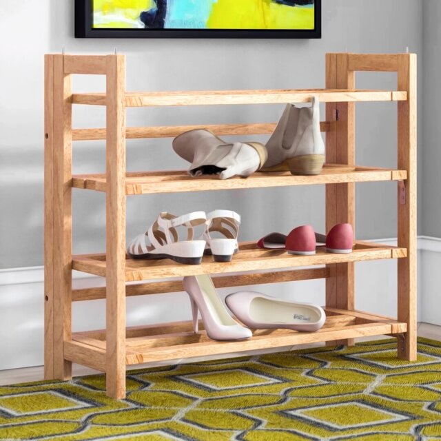 Folding 12 Pair Shoe Rack