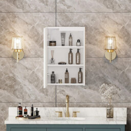 Chriss W H Wall Mounted Required Frameless Medicine Cabinet Mirror 3 Adjustable