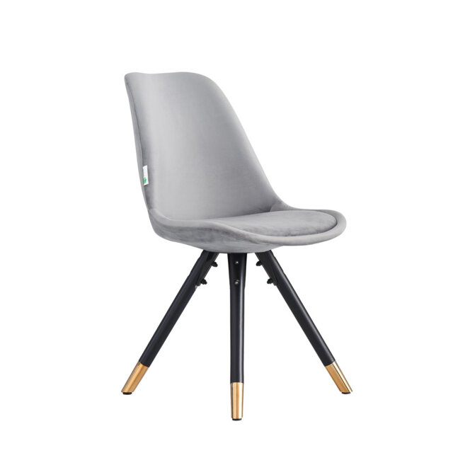 Domek Modern Velvet Dining Chair - Upholstered Upper body with Coated Metal Legs - Side Chair for Dining Room Kitchen Living Room - Single
