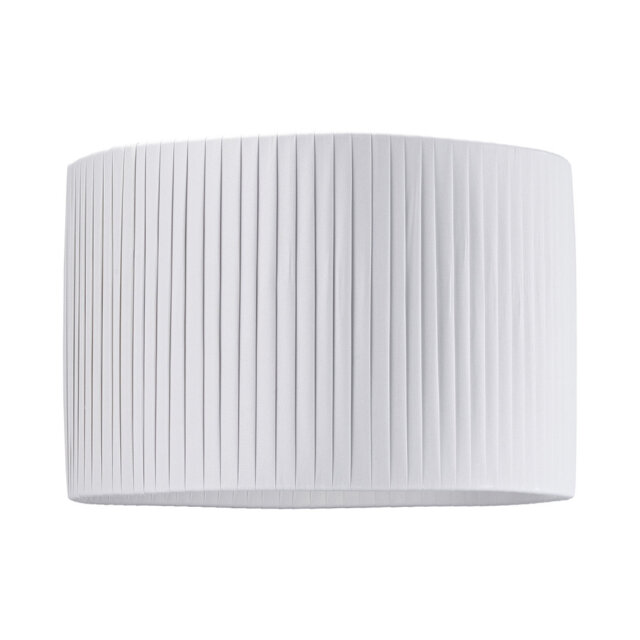 Contemporary Designer Double Pleated Cotton Fabric Drum Lamp Shade