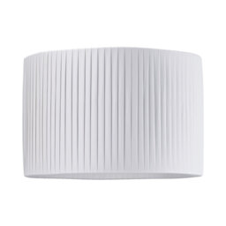 Contemporary Designer Double Pleated Cotton Fabric Drum Lamp Shade