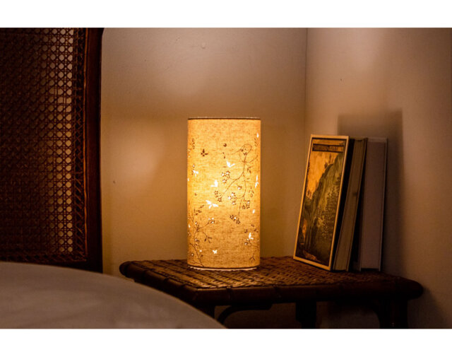 Butterflies & Dragonflies Fabric Table Lamp - Nature Print Shade for Children's Bedroom Lighting