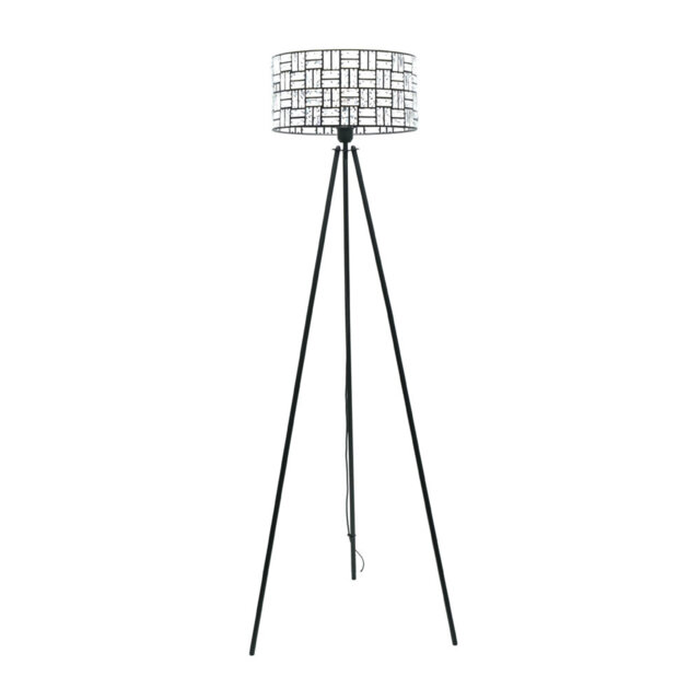 Akito Acrylic Jewel Shade Black Tripod Floor Lamp with LED Bulb