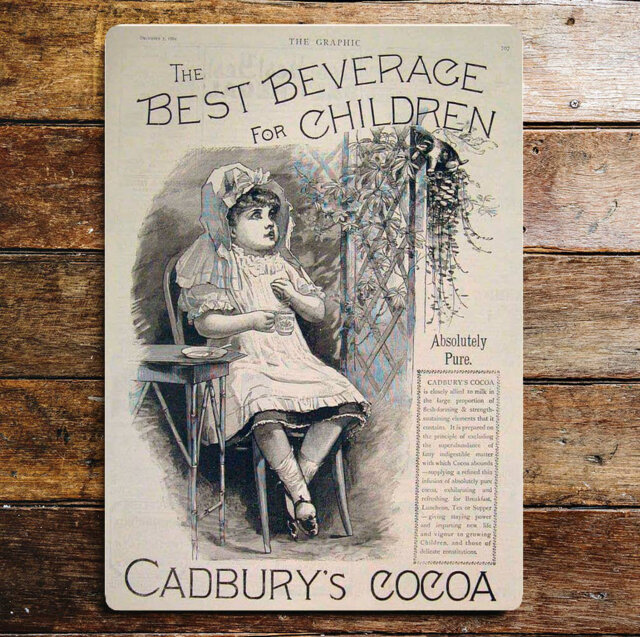 Cadbury's Cocoa Best Beverage for Children Metal Wall DÃ©cor