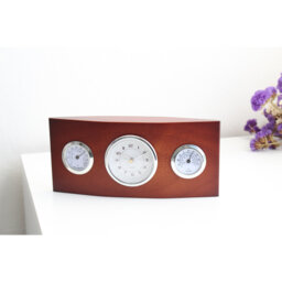 Analogue Wood Quartz Movement / Crystal Tabletop Clock Brown Wood