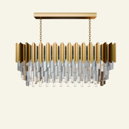 Belua 1 - Modern Square/Rectangle Crystal Chandelier – Luxury Clear K9 Crystal Droplet LED Pendant Light, Chrome Ceiling Fixture for Dining Room, Livi