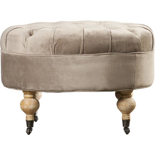 Flavien 69cm Wide Tufted Round Solid Colour Pouffe Ottoman