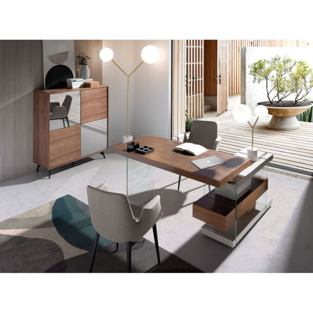 wood writing desk with top