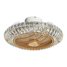 Aarie Crystal Bladeless Ceiling Fan Light,Ceiling Fan with Lights Remote Control,Low Profile Ceiling Fan