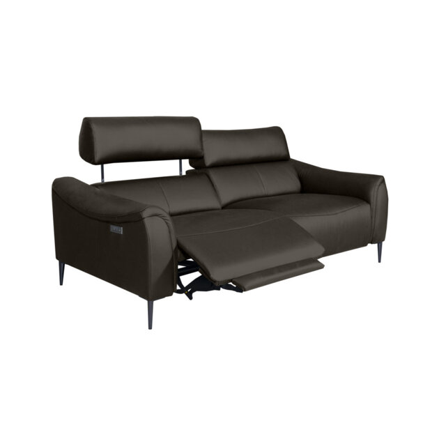 Koolanooka 204 cm Genuine Leather Pillow Top Arm Reclining Sofa