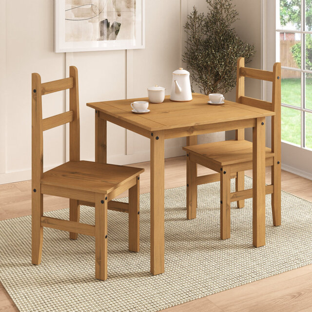 Aadhya 2 - Person Pine Solid Wood Dining Set