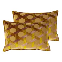 Geometric Rectangular Filled Cushion Twin Pack