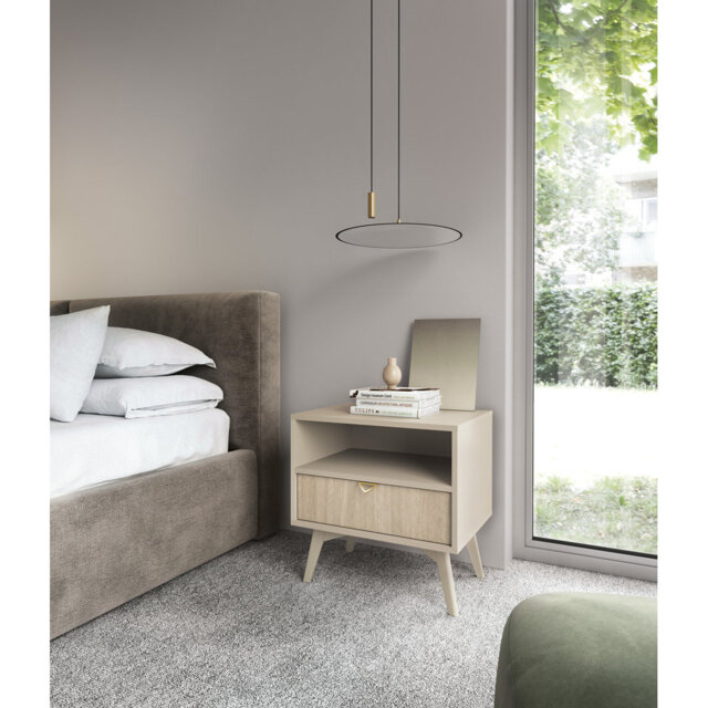 Alcesta  53.9cm W Manufactured Wood Bedside Table