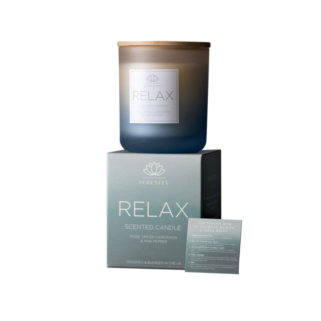 Relax Candle 270g Rose, Spiced Cardamon, Pink Pepper