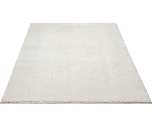The Carpet Relax - Modern Rug, Fluffy, Short Pile, Non-Slip Underside, Washable up to 30°C, Super-Soft, Fur Look, Cream