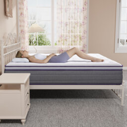 24Cm Memory Foam Pockect Sprung Coils Hybrid Mattress For Lower Motion, Mediun Firm Mattress in-a-Box