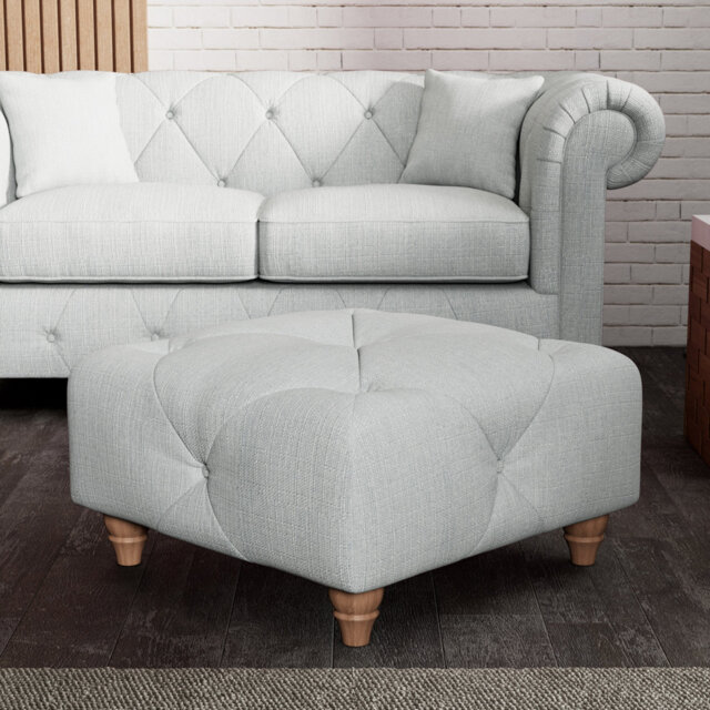 Ellrich 65cm Wide Tufted Rectangle No Pattern Footstool Ottoman