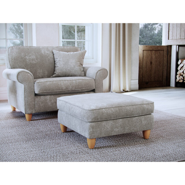 Clarkfield Slub Chenille Upholstered Footstool