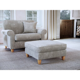 Clarkfield Slub Chenille Upholstered Footstool