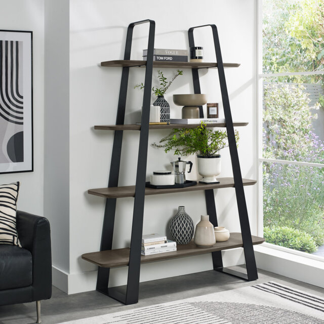 Airiona 183cm H x 137cm W Powder Coated Steel Standard Bookcase