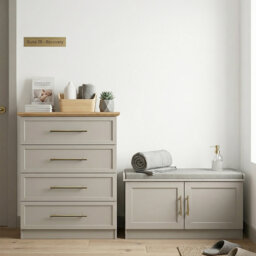 Cleverton Hallway Shoe Storage Bench With 4 Drawer Dresser Living or Bedroom Set