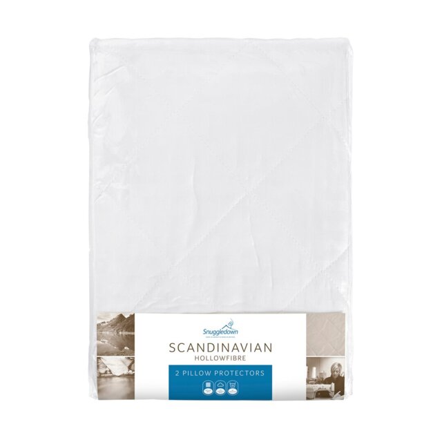 Snuggledown Scandinavian Classic Hollowfibre Pillow Protector Machine Washable (2 Pack)