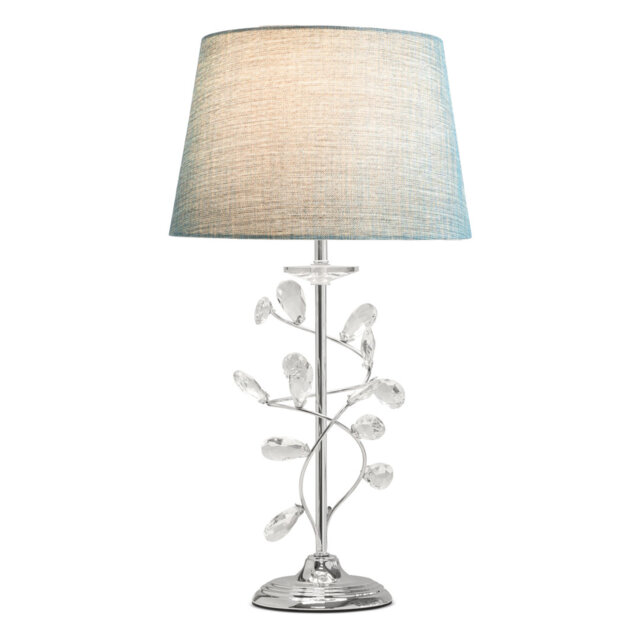 Waukon 59cm Crystal Glass Leaf Chrome Table lamp