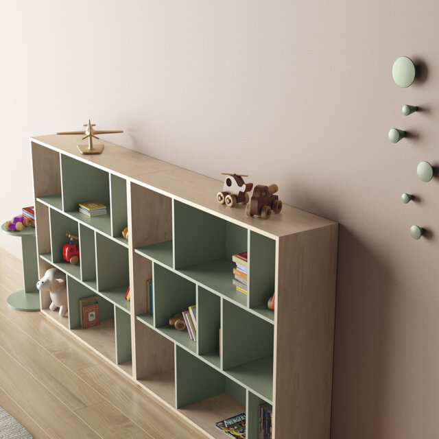 Geonna 117cm H x 111.5cm W Geometric Bookcase