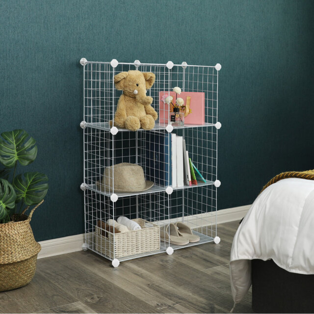 Taeju 93cm H x 63cm W Steel Cube Bookcase